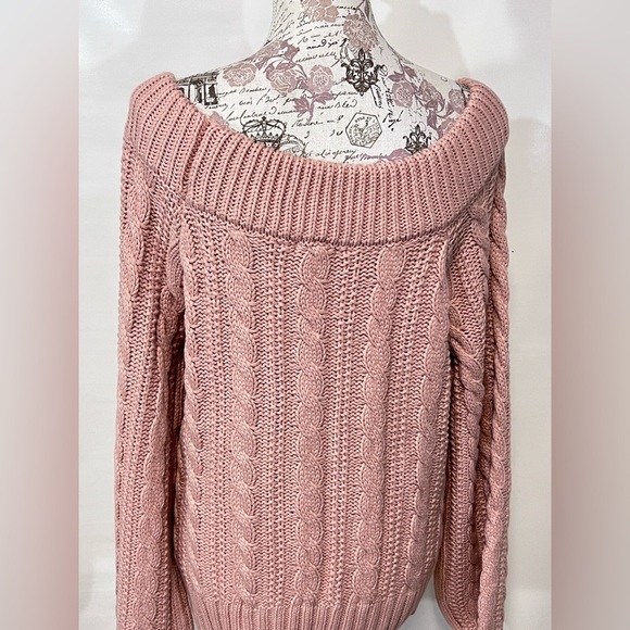 FALLS CREEK Sweet Pink chunky cable knit sweater size‎ XL. - Picture 5 of 13